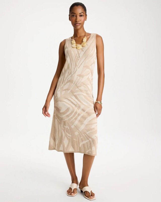 Knit Printed Sweater Dress - image 1